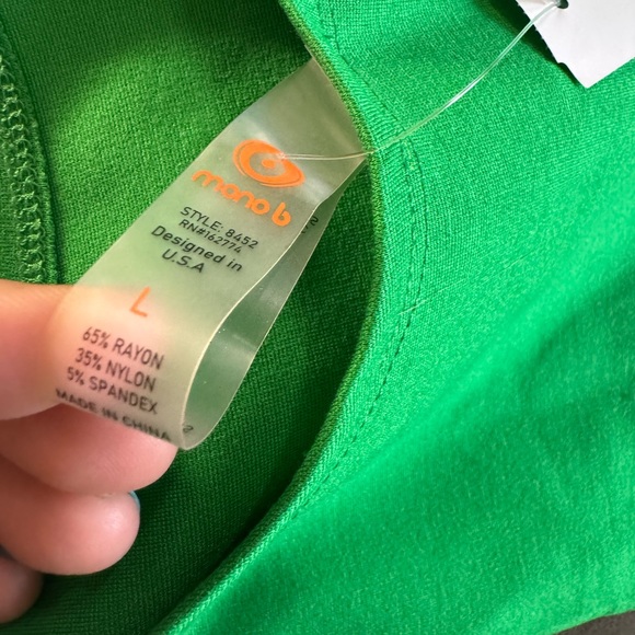 ✨5/$15 NWT Mono B Green Spaghetti Strap Bodycon Dress size L - Picture 4 of 4